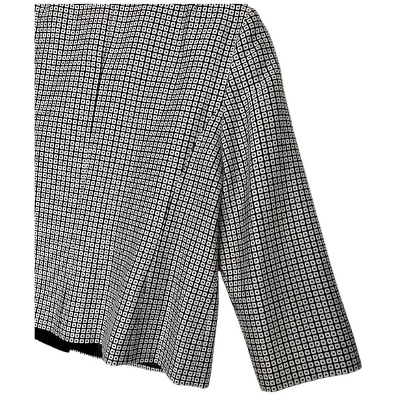 Talbots Womens Size 14 Blazer Hidden Buttons Square Print Lined Black - Picture 7 of 12